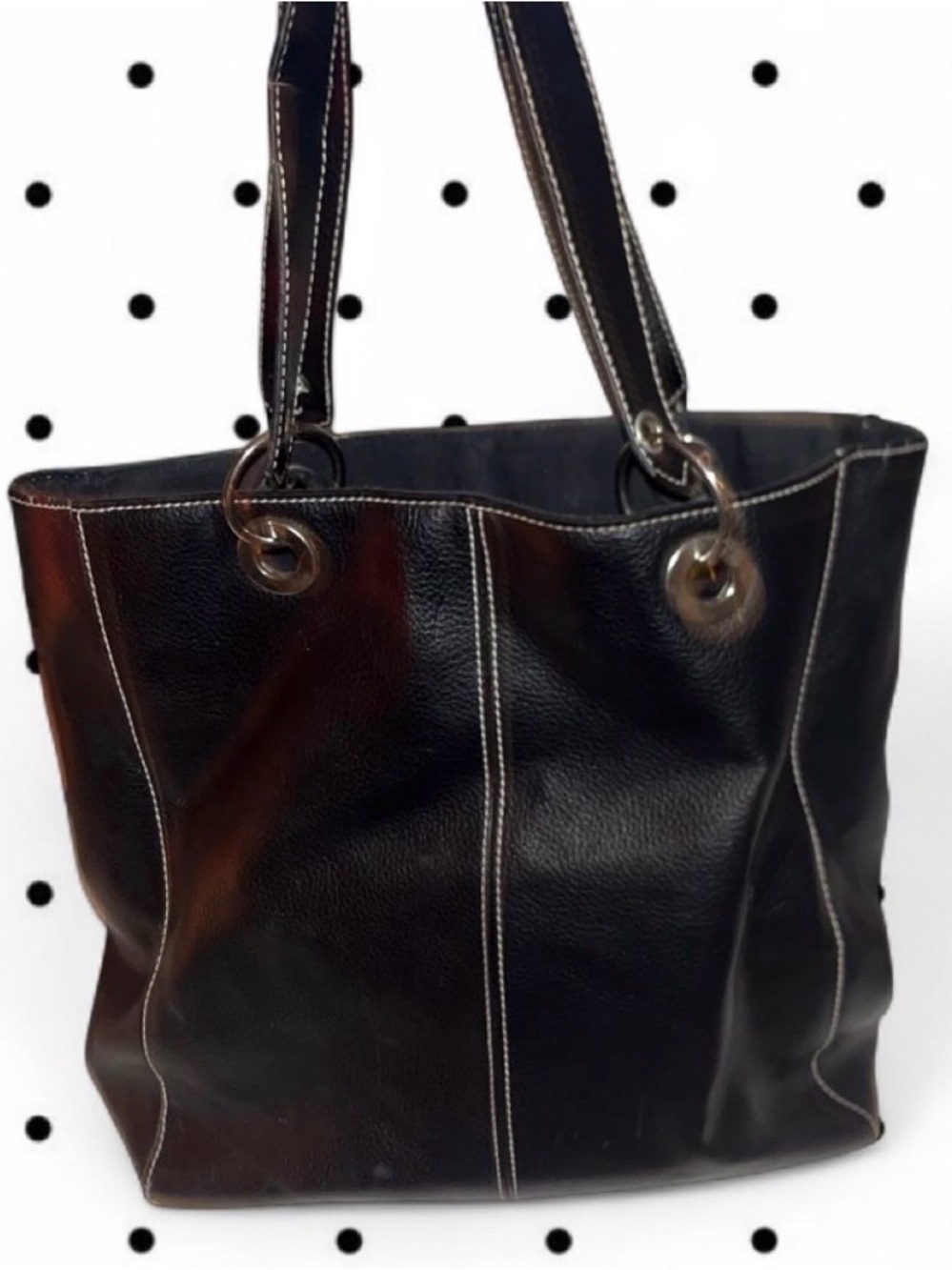 Bath & Body Works Black Tote Bag with White Stitching
